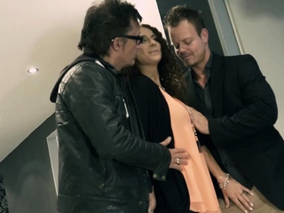 2 Man choose up german bitch on avenue for anal threesome mmf