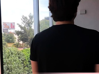 Amateur latin twink celebrating on his mates big cock