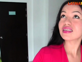 Brunette latina hottie with braces blowjob