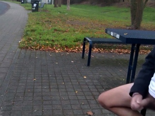 German daddy wanking outside