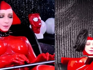 Latex Shocking He-she Displaying her ass hole on Webcam