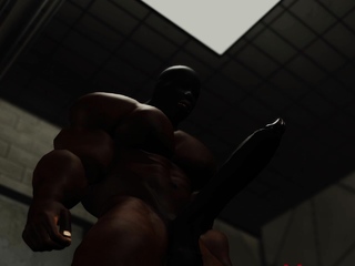 Major black cock inside a attractive ballgagged brunette in chains