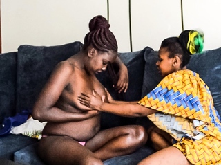 Black Lez Couple Sweet Makeout Session