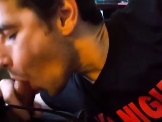 Buddy blows me on the couch though I stroke him CIM swallow