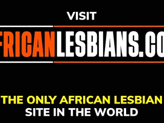 Ebony Lez Couple Strap In To Get Strapped On