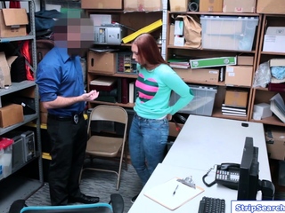 Redhead czech teen fucked by shop officer for shoplifting