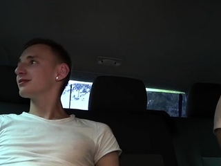 Alluring gay males go wild while fucking nastily in a automobile