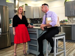 Busty blonde Quinn Waters triggering a lustful fuck