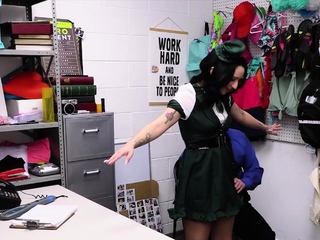 Cutie tried to steal but she got busted