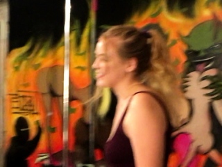 Heavy chested blonde with braid gives sexy blowjob in POV