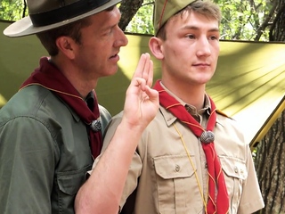 ScoutBoys – Sexy scoutmaster seduces a cute twink in forest