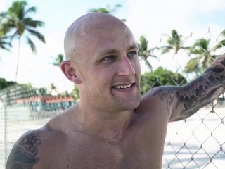 Tattooed bottom stud bareback banged by hairy body top