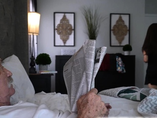 Horny Asian Granny begs stepson to fuck her!