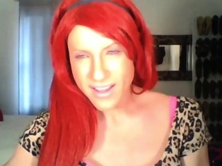 Hot crossdresser with nylons