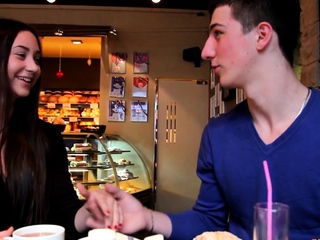 Meat sucking by a playful barely legal brunette Karina