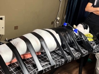 mummy and vacuum bed