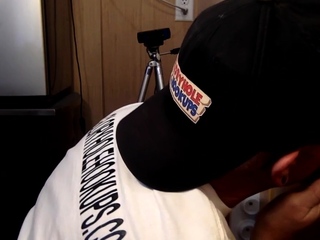 Nympho gloryhole gay sucks and deepthroats white dick