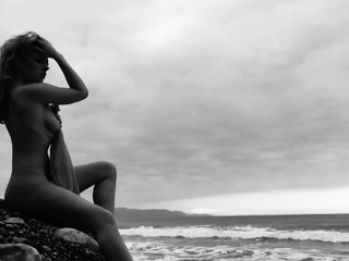 Amateur Blonde Babe Nude On The Winter Beach