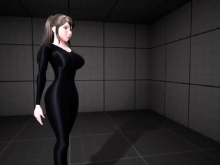 Foxy 3D Superwoman bounces up and down on a cock