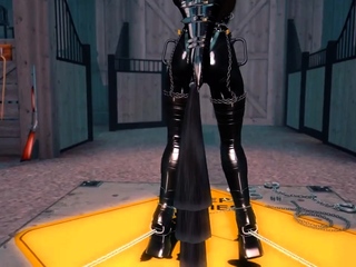 Foxy 3D Superwoman bounces up and down on a cock