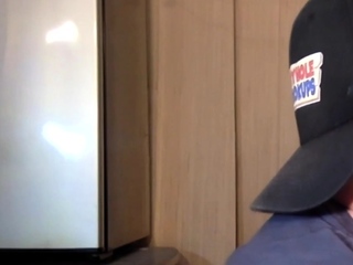 Gloryhole amateur gay sucks stiff penis in closeup POV