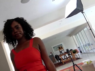Natural Ebony MILF taking White Cock in Job Interview