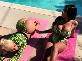 Horny busty blonde babe with big boobs