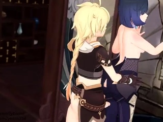 Yelan invites Aether over for tea and gets creampied