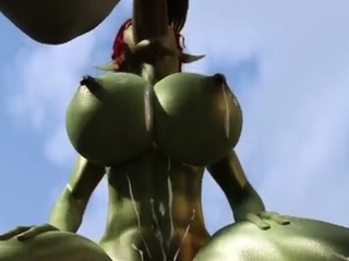 Futanari Orc Fucks This Cute Goblin Slut On The Beach With