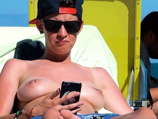 Natural tits nudist teen relaxing and showing tight ass