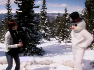 Public Handjobs Brandi de Lafey Strokes A Snowman