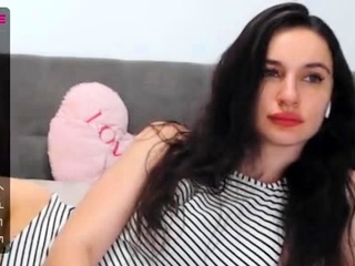 Cute curly brunette solo webcam masturbation