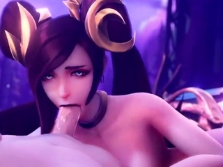 Foxy 3D Superwoman bounces up and down on a cock