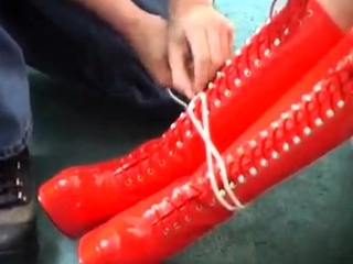 Amateur fetish BDSM action with redhead